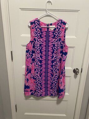Lilly Pulitzer Pink & Navy Floral Shift Dress - Edita Shift Dress